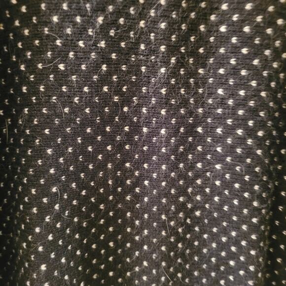 Vintage Womens Houndstooth Angora Nordic Cardigan Knit Sweater White Stag Size L - Picture 8 of 9